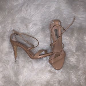 Nude strappy heels